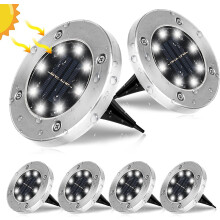 [6er-Pack] Solar-Bodenleuchten, 8 LEDs Solar-Bodenleuchten Solar-Gartenleuchten für den Außenbereich,