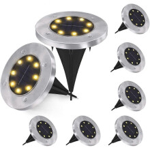 8er-Pack Solar-Bodenleuchten, 8 LED-Solar-Gartenleuchten