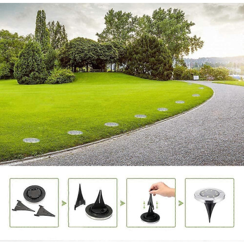 Solar Ground Lights,12Pack Solar Pathway Lights Waterproo for Patio Pathway Lawn Yard 2