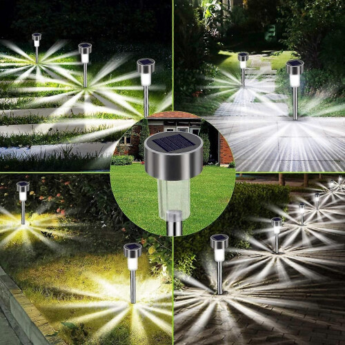 12Pcs Solar Garden Lights Outdoor Cordless 1