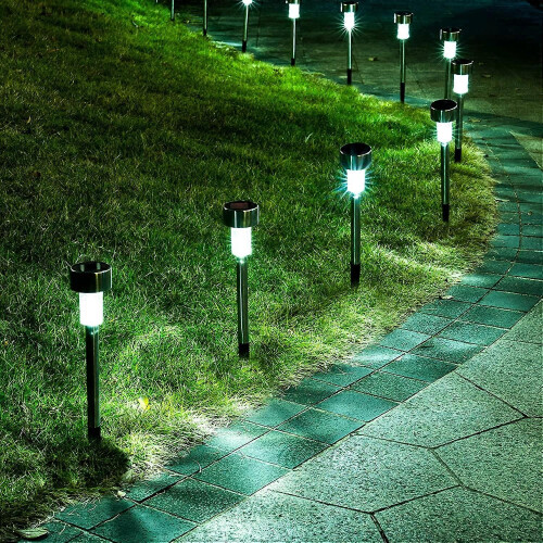 12 Pcs Solar Lichter Im Freien Garten Led Landschaft/Pathway Licht Weiß 2