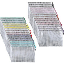 30 stuks A6 documententas / dossiertas plastic pvc mesh rits archiefkast map
