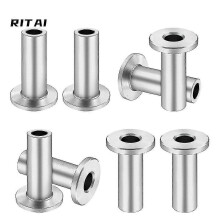 10 stuks roestvrijstalen beschermhoezen kabelrailset hardware voor 1/8" staalkabelkabel hout