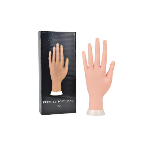 Manicure Practice Hands & Fingers Nail Hand Practice Model Flexible Movable Soft Plastic Hand 1