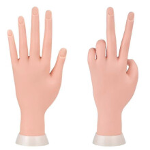 Manicure oefenhanden en vingers Nagelhand oefenmodel Flexibele beweegbare zachte plastic hand