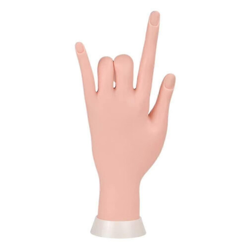 Manicure Practice Hands & Fingers Nail Hand Practice Model Flexible Movable Soft Plastic Hand 2