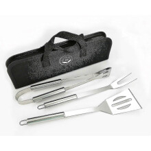 3-delige roestvrijstalen barbecue-grillgereedschapsset voor picknicks, kamperen, reizen, koken en grillen