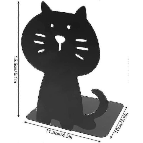 1 Pair Cute Cat Bookends, Book Organizer For Library School Office 2