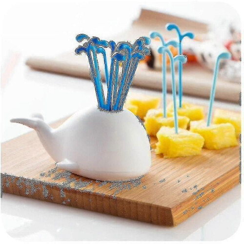 Cute Beluga Fountain Fruit Fork,food Fruit Fork Cake Forks Dessert Forks 2