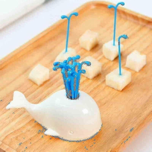 Cute Beluga Fountain Fruit Fork,food Fruit Fork Cake Forks Dessert Forks 1