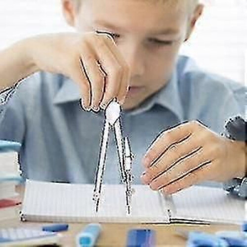 Drawing Compass Set With Lead Refills, Metal Math Geometry Kit Stainless Steel Scribing Tool 2
