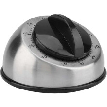 Keukentimer, 60 minuten roestvrijstalen timer, mechanische opwindtimer
