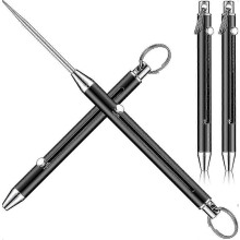 2 stuks draagbare titanium tandenstoker sleutelhanger telescopisch