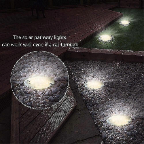 4 Pack Solar Disk Lichter 12 Led Solar Boden Lichter Im Freien 2