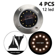 4 Pack Solar Disk Lichter 12 Led Solar Boden Lichter Im Freien