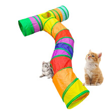 Cat Tunnel Large Cat Play Tunnel For Indoor Use Interactive Cat House With Peephole For Small Pets 100cm Cotton