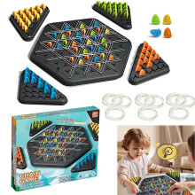 Rubber Bands - Chain Triangle Chess Board Game for 2-4 Players, Family Fun for Kids and Adults