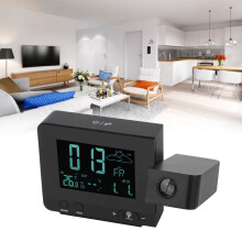 Projektionswecker mit 8-fachem Farb-LCD, Wetteranzeige & Schlummerfunktion