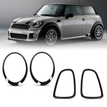 Mini R56-R59 Glänzend Schwarz Scheinwerfer- & Rücklicht-Verkleidungsset