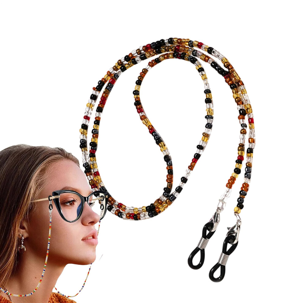 Brillengurt FÃ¼r Frauen - Brille Halsriemen Sonnenbrillengurt Anti-Augenglasgurte Perlen Halskette Braun Zum Lauffischen
