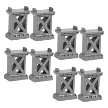 8-Piece Bridge Pillars for Model Railroads, Sturdy Support for Toy Trains, Compatible with Various Scales and Styles