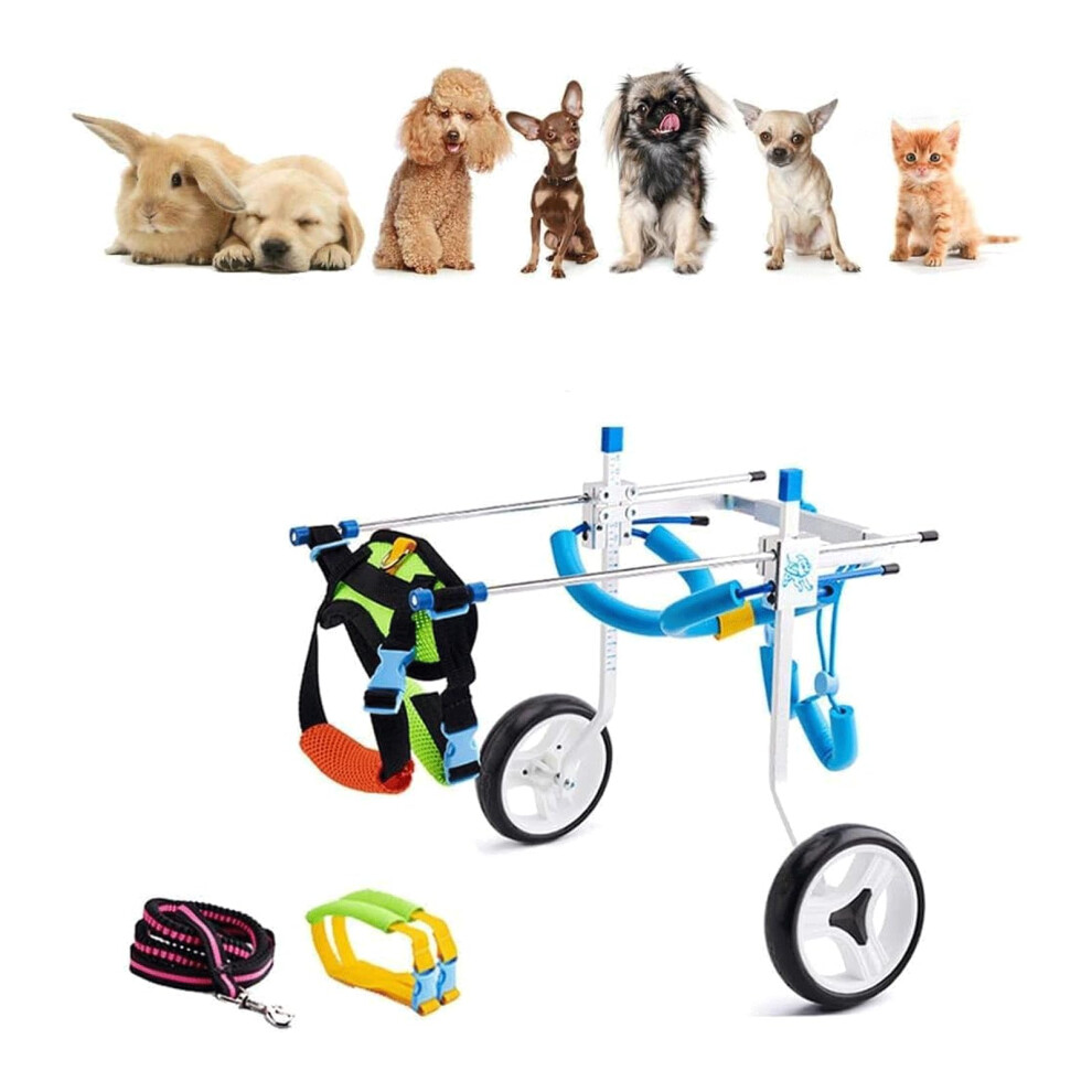 Aluminium Dog Wheelchair for Hind Legs Adjustable 2-Wheel Dog Cart Rehabilitation Aid for Small to Large Dogs