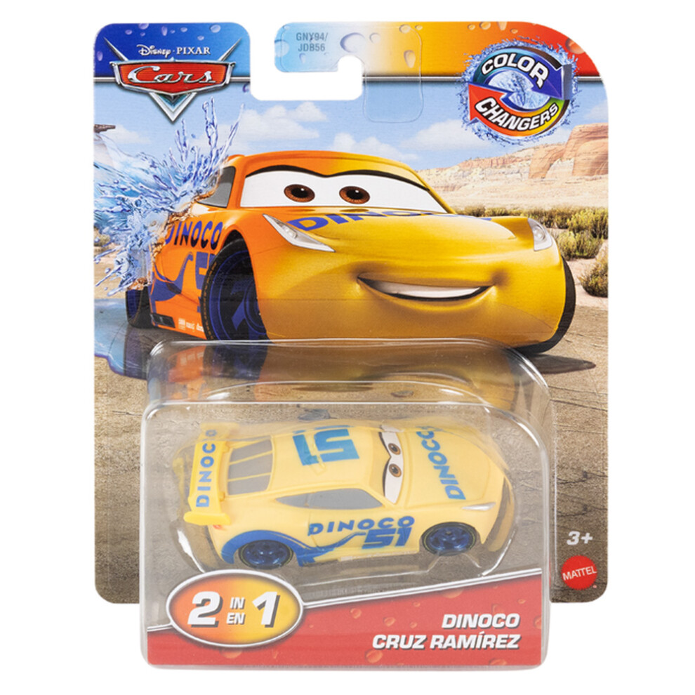 Mattel Disney Pixar Cars: Colour Changers - Dinoco Cruz Ramirez Toy Car Jhg26