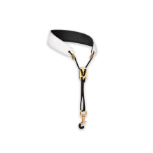 Saxophone Strap with White Neck Strap, Super Fibre Material, Metal Hook for Alto Saxophone, Musical Instrument Accessory