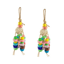 Parrot Toy 2-Pack Wooden Chew Toys for Birds Climbing and Biting, Durable Pet Play Accessories for Parrots