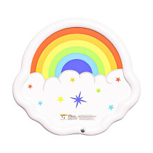 PVC Rainbow Water Spray Mat for Toddlers, 175 x 163 cm Outdoor Splash Pad, Lightweight Water Sprinkler for Yards and Lawns