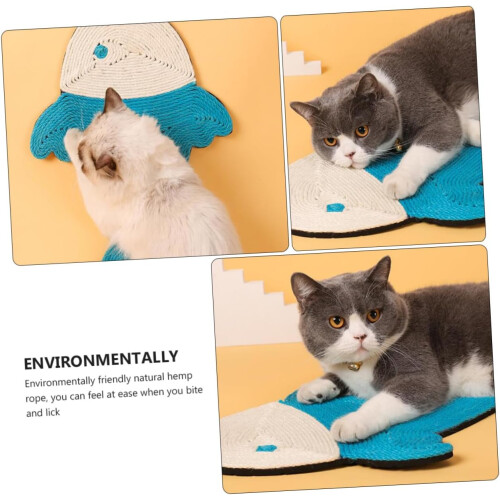 Sisal Cat Scratching Pad Fish Shape Multifunctional Play Mat for Kittens Breathable Comfortable Cat Accessories 1