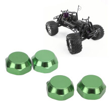 4 Stück 17 mm Aluminiumlegierung Sechskant-Radmutterschutzkappe Staubschutzkappe für 1/8 RC Auto Grün