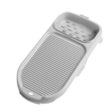 Mini Portable Washboard with Drainable Soap Dish for Hand Washing Clothes, Efficient Household Laundry Tool, PP PS Material