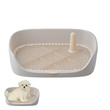 Puppy Pee Pad Holder Indoor Outdoor Dog Potty Training Tray with Wall Protection Grey Open Top Litter Box