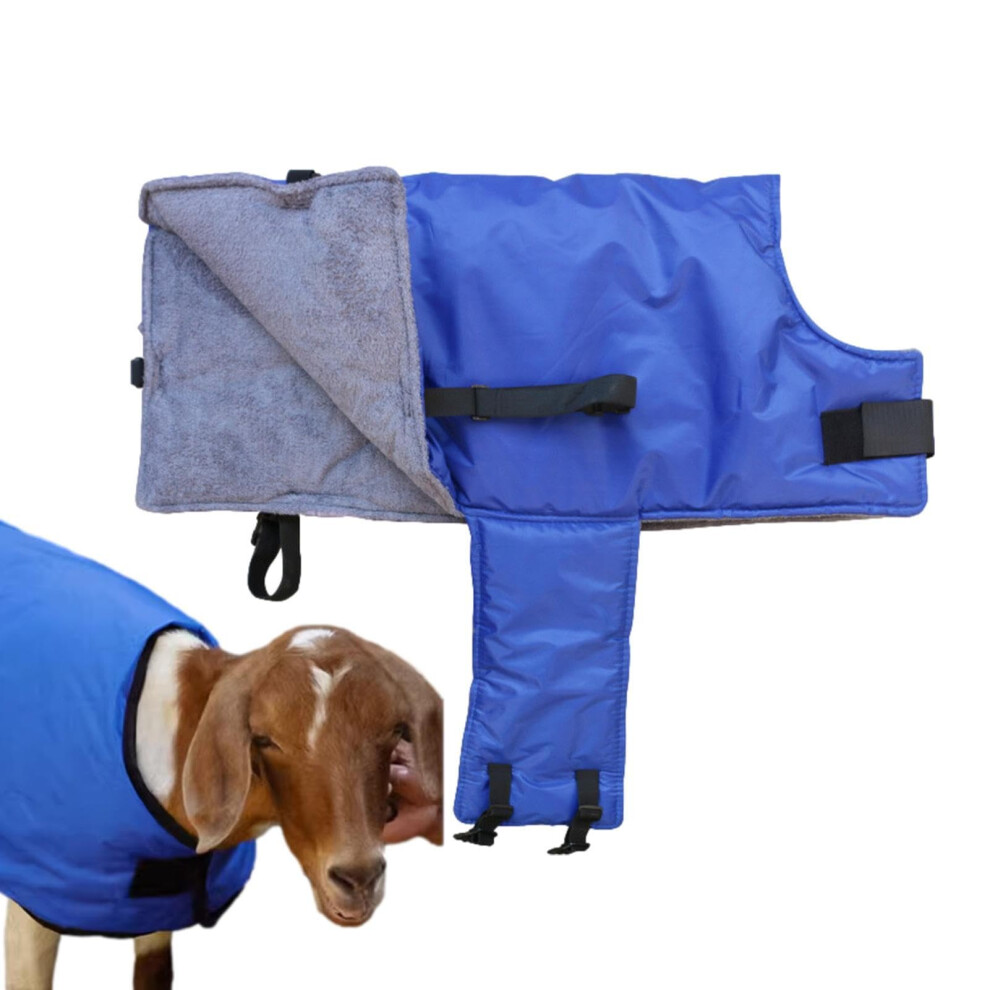 Sheep Blanket - Waterproof Oxford Fabric Calf Coat, Thickened Windproof Jacket For Cold Weather, Soft Blue Livestock Cover 6447073127229