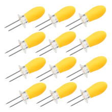 Stainless Steel Corn Forks Set of 12, Piston Skewer Corn Holders, Durable Stainless Steel Kitchen Utensils