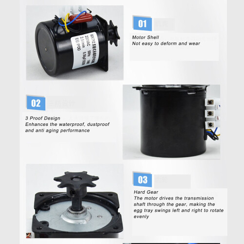 Inkubatorzubehör 220V Eier Drehmotor Automatischer Synchron-Eierwender 2