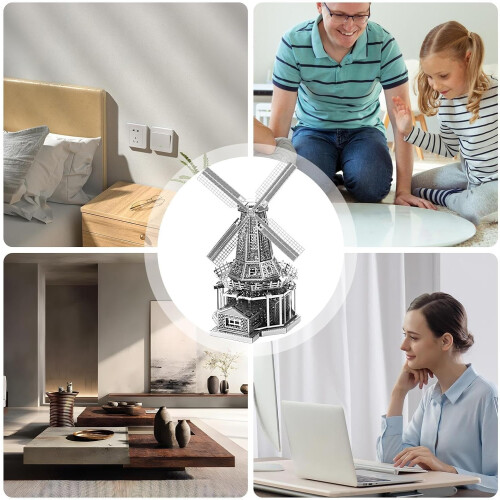 Dutch Windmill Kit - Buildable Figurine Set for Interactive Learning | Durable Educational Toy for Travel 2