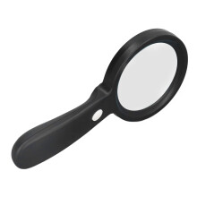 Schwarze runde 10x LED-Lupenbrille mit Licht, 83 mm Objektiv, Modell ZB-7790-12