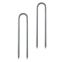 U-Shaped Ground Anchors for Gardening and Trampoline, Heavy-Duty Steel, 2-Pack, Ideal for Camping and Outdoor Use