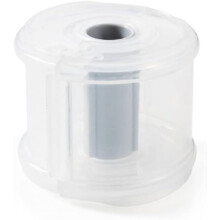 Klebebandabroller – Transparent Plastic Desk Tape Dispenser with Easy Cutting and Organizing Features, Bianco Color