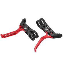 Aluminum Alloy Bike Brake Levers 22.2mm Red for Mountain & Road Bike