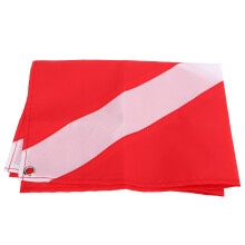 Bandera de buceo 50x35cm rectangular rojo/blanco poliéster