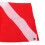 Bandera de buceo 50x35cm rectangular rojo/blanco poliéster 5