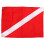 Bandera de buceo 50x35cm rectangular rojo/blanco poliéster 2