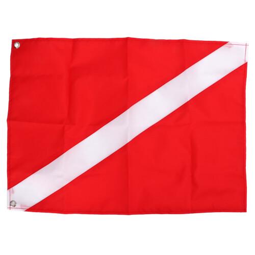 Bandera de buceo 50x35cm rectangular rojo/blanco poliéster 1