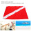 Bandera de buceo 50x35cm rectangular rojo/blanco poliéster 3