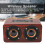 Enceinte rétro Bluetooth 1500 mAh compacte, grain de bois rouge 12