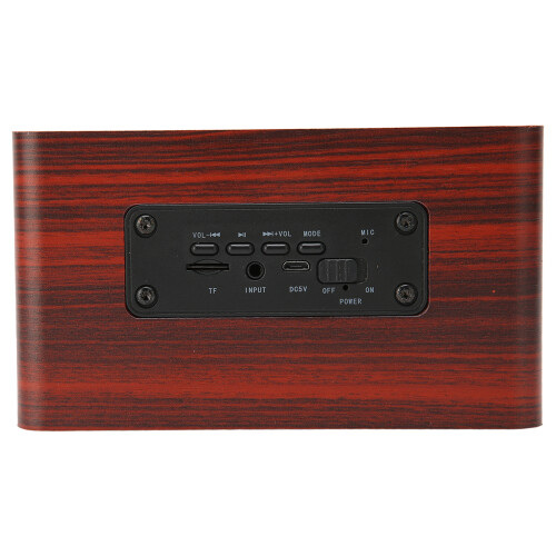 Enceinte rétro Bluetooth 1500 mAh compacte, grain de bois rouge 2