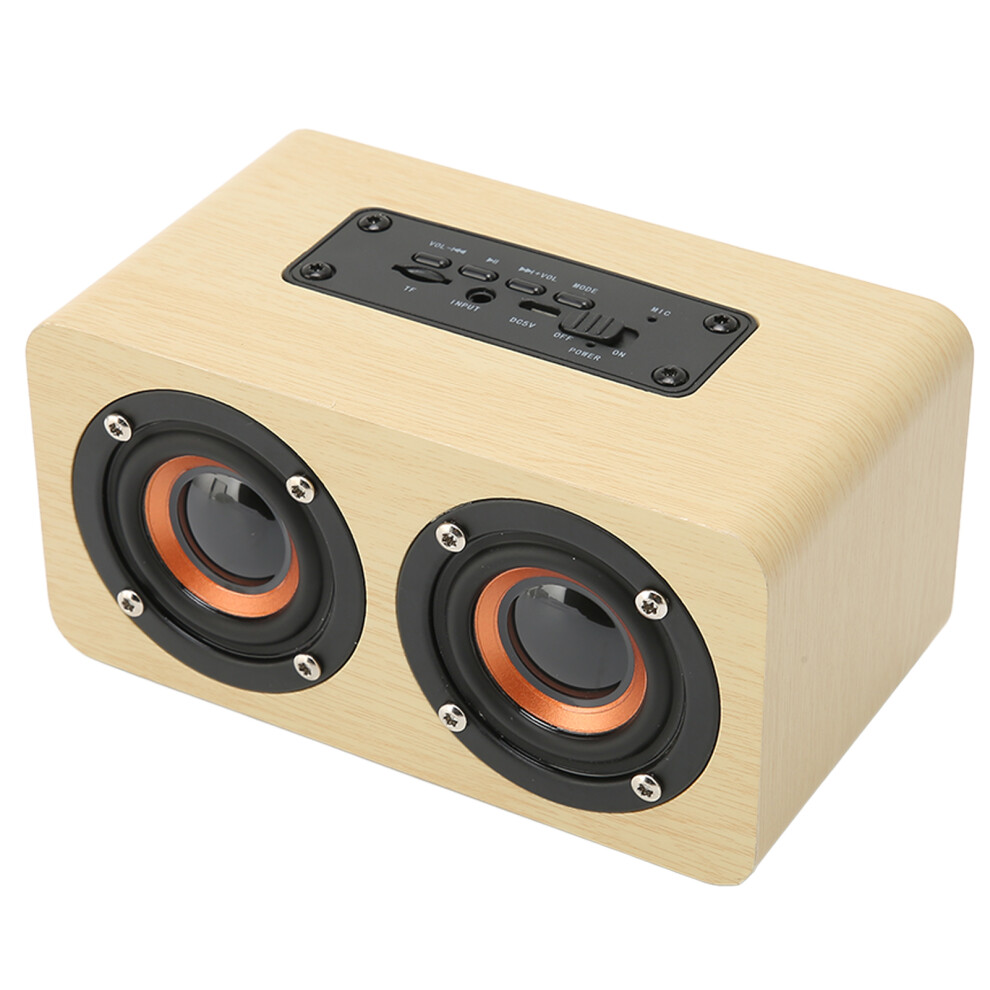 Wood Retro Bluetooth Speaker 1500Mah With Mic Yellow/Grain 8721344719015